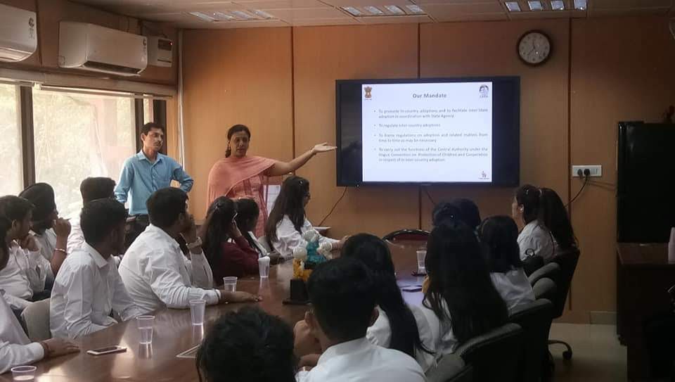 Students visited from Delhi Metropolitan College of Law, Indraprastha University visited CARA and were provided a Sensitization Workshop regarding Role and Responsibilities of CARA and Adoption rules and Regulations on 21st August, 2019.